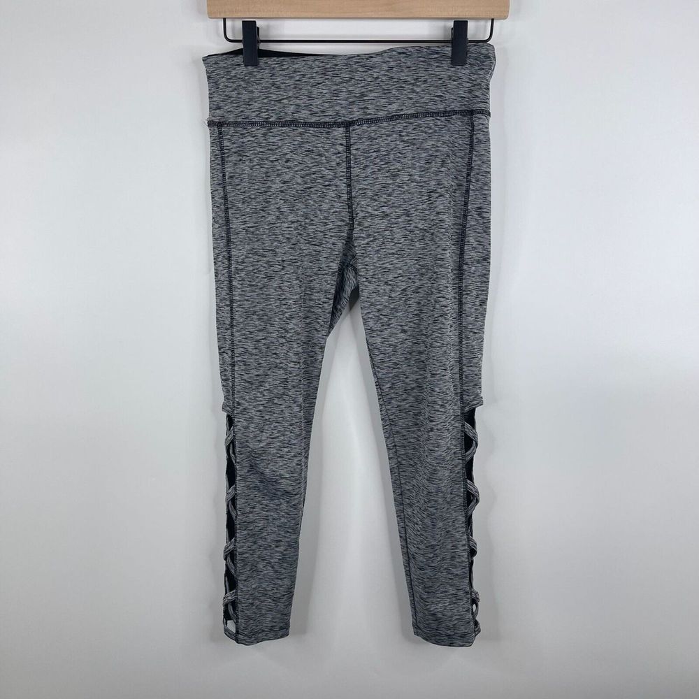 Vogo Athletica Womens Legging Capri Size S Heathered Gray‎ Keyhole Criss-Cross